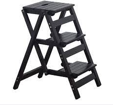 A stool is generally distinguished from chairs by their lack of arms and a back. Buy Kingbo Step Stool For Adults Step Ladder Counter Chair 3 Step Folding Portable Wooden Step Stool Anti Slip Lightweight Black Online In Indonesia B08tn2t4vt