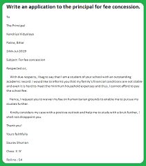 Application to the principal for sick leave, fee concession, admission, transfer, casual leave while drafting the application letter, you must clearly specify the reason as well as its write an application to the principal asking for leave for three days because of a wedding you have to attend. Write An Application To The Principal For Fee Concession