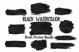 Download Black Watercolor Brush Strokes Background Bundle Png 251847 Sublimation Design Bundles