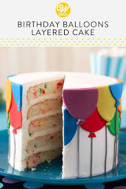 Birthday Cake And Balloons Images Birthday Balloons Layered Cake Recipe Creative Cake Decorating Childrens Birthday Cakes Cake