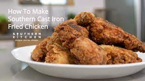 《video》deep fried chicken with a black sauce. Recipe Southern Cast Iron Fried Chicken Southern Kitchen