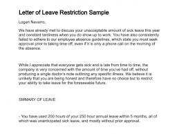 When writing a sick day email, make sure you should keep it short and up to a point. Letter Of Leave Restriction Sample Official Letter Format Lettering Letter Sample