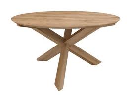 Table Ronde Circle En Chene Massif Ethnicraft Mobilier Contemporain En Teck Et Chene Massif
