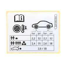Etiqueta de Pressão de Calibragem de Pneus 2GP010000 | Loja Virtual  Volkswagen