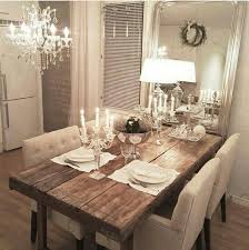 In Love With This Rustic Table With Glam Setting And Lighting Dining Room Small Home Dining Room Inspiration