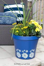 You can get creative with shapes. Diy Painted Planters Painted Planters Plastic Flower Pots Diy Flower Pots