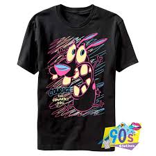 90 Fashion Black And Yellow Graphic Tee Courage The Cowardly Dog Bright Linework T Shirt 90sclothes Com Weird Shirts 90s Shirt Vintage Tee Shirts