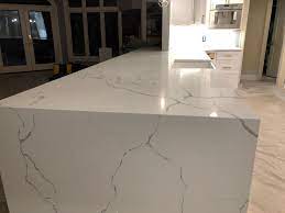 Msi Quartz Statuary Classique Waterfall Leg Bath Countertops Kitchen And Bath Countertops