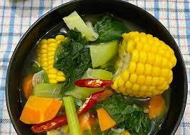 1 ikat bayam 2 buah wortel 1 buah jagung manis 1 buah tomat 3 siung bawang. Resep Sayur Bening Sawi Jagung Remas Nu