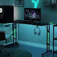 Ich möchte gerne hinter meine bildschirme led streifen legen/kleben sodass diese gegen die wand strahlt. Gaming Tisch Mit Led Beleuchtung Monitorstander Fur E Sport Grosser Gaming Schreibtisch 3 Led Modi 120x 60x 78 Cm Schwarz Amazon De Kuche Haushalt Wohnen