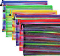 Zipper Mesh Pouch, 6 Pcs 6 Colors 9.8"x 7" Document Bag Zipper File Bags  Storage Pouch for Travel Cosmetics Makeup, Offices Supplies, Travel ...