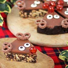 No Bake Rudolph Chocolate Crunch Slices Christmas Nibbles Christmas Baking Christmas Cooking