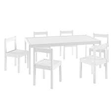 Kid S White Wood Table With 6 Chairs Furniture Set For Us Https Www Amazon Com Dp B01k0hgdje Ref Cm Sw R Pi Dp X Esnyzbs White Wood Table Table Wood Chair