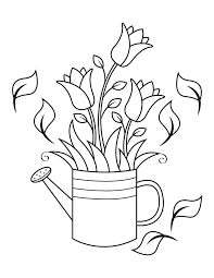 The capacity of the vessel can be anywhere from 0.5 liters (for indoor domestic plants) to 10 litres (for general garden luxury watering can coloring page. Printable Flowers And Watering Can Coloring Page
