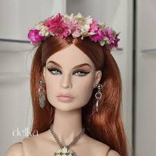 Flower crown, flower garland, for Nu Face, Fashion Royalty, Poppy Parker  dolls, Fashion Dolls, 12 inch, 1/6 scale, gift for doll collectors