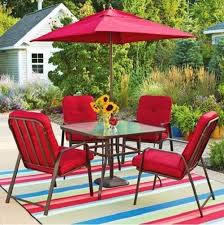 Outdoor Wrought Iron 6 Piece Patio Dining Set Seats 4 Table Red 8 Umbrella Patio Patio Dining Set Big Lots Patio Furniture