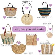 Yaz Icin En Trendy Hasir Cantalari Sizin Icin Sectik Bizim Kalbimiz 3 E Gidiyor Trendy Trend Yazmodasi Streetstyle Hasi Moda Fashion Straw Bag Fashion