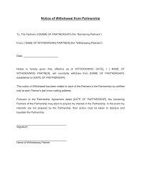 Allan richmond 22 government avenue, san francisco phone: Notice Of Withdrawal From Partnership Template By Business In A Box