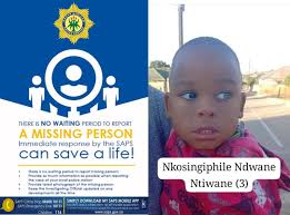 Missing 3-year-old boy in Masoyi, Mpumalanga