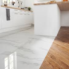 Match either the dominant countertop color or one of its secondary colors with a floor. Ultimate White Marble Effect Porcelain Floor Tile Pack Of 3 L 595mm W 595mm Diy At B Q