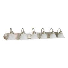 Volume International Minister 6 Light 48 In Brushed Nickel Bell Vanity Light Bar Lowes Com Vanity Light Bar Vanity Lighting Bathroom Vanity Lighting