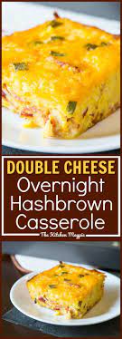 Double Cheese Overnight Breakfast Hashbrown Casserole Make It The Night Hashbrown Recipes Overnight Breakfast Casserole Crockpot Overnight Breakfast Casserole