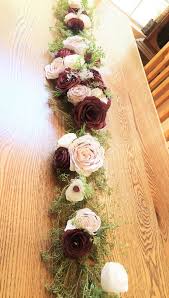 Floral Garland Wedding Arch Table Runner Handmade Paper Peonies Roses And Tiny Accent Flowers Ar Wedding Table Garland Wedding Table Flowers Table Garland