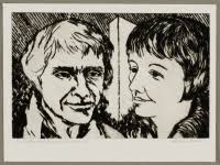 The Russos, Sally Haley, and Bonnie Allen, from the portfolio Portraits,  Artists, Friends: Drypoints, Etchings, Woodcuts of Oregon Artists