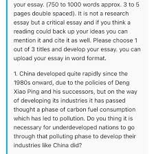 At , just tell us what you are looking for and our representative will provide you with the optimum and. Solved Your Essay 750 To 1000 Words Approx 3 To 5 Page Chegg Com