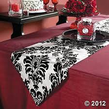 Black And White Table Runner Black White Table Runner Black White Table Runner White Table Settings White Table