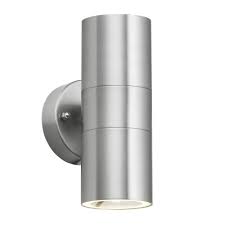 Minisun Ip44 Modern Chrome Stainless Steel Outside Garden Up Down Wall Light Lantern For Sale Online Ebay Outdoor Sconces Wall Lights Outdoor Lighting