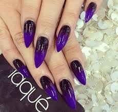 Black And Blue Ombre Stiletto Nails Black And Purple Ombre Stiletto Nails Purple Nails Goth Nails Purple Ombre Nails