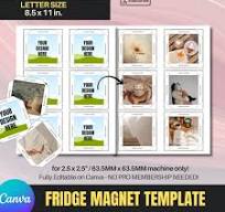 2.5x2.5 Fridge Magnet Template - Photo Magnet Machine | 63.5mmx63.5mm  Square Magnet Template | Editable in Canva | Square Magnet | Template - Etsy