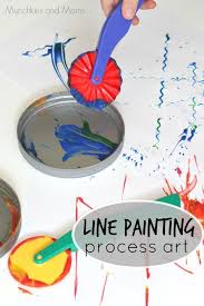 Line Painting Process Art Munchkins And Moms Preschool Art Activities Process Art Preschool Preschool Painting