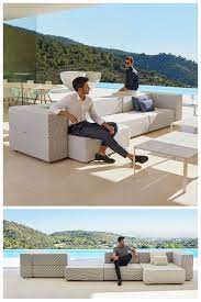 choisir son mobilier de piscine pensez a un canape en tissu oui le sofa tablet de chez vondom a specialement salon en plein air canape d exterieur terrasse