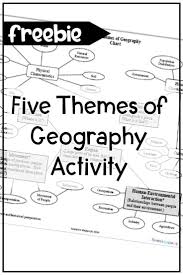 Students answer questions on a corresponding handout and then apply the information gained to their own geographic location. Five Themes Of Geography Free Use This Reference Chart To Detail The Five Themes Of Geogra Geography Worksheets Five Themes Of Geography Teaching Geography