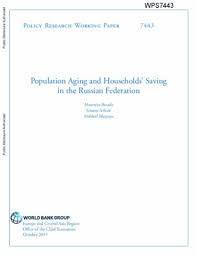 World bank staff estimates using the world bank's total population and age/sex distributions of the united nations population division's world population prospects: Population Aging And Households Saving In The Russian Federation