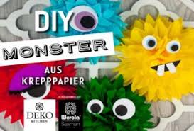 Ideen für geburtstag, deko & co. Diy Lustige Monster Aus Krepppapier Deko Kitchen