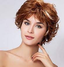 Diywig New Fluffy Style Hair Wigs White Highlights In Brown Short Curly Fluffy For Fashion Women Ladies More Info C Diy Wig Wig Hairstyles Womens Hairstyles