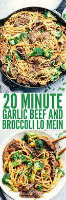 20 Minute Garlic Beef And Broccoli Lo Mein Has Melt In Your Mouth Tender Beef With Broccoli Carrots And Noodles The Sauce Adds Recipes Food Cooking Recipes