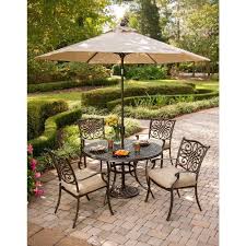 Hanover Traditions 5 Piece Patio Outdoor Dining Set With 4 Cast Aluminum Dining Chairs And 48 In Round Table Traditions5pc The Home Depot Patio Outdoor Dining Set Patio Dining Set