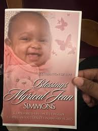 Celebration of Life for Little Blessing Mryical Jean Simmons!! Rest in  Paradise!!