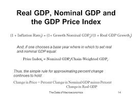 Real gdp =nominal gdp/(price index/100) the gdp deflator is also known as the price level, so real gdp in 2004 =$10,302.9/92.4/100 real gdp in 2004 =$10,302.90.924=$11,150. How To Calculate Percentage Change In Real Gdp How To Wiki 89