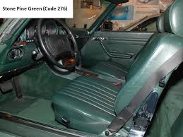 Mercedes R107 560sl Stone Pine Green Mercedes Car Seats