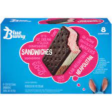 Available in a 6 count box. Blue Bunny Neapolitan Ice Cream Sandwich 8pk Walmart Com Walmart Com