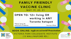 Maybe you would like to learn more about one of these? North York General On Twitter Family Friendly Vaccine Clinic Victoria Park C I On May 19 20 21 12 Living Or Working In Any Toronto Hotspot Please Bring Id