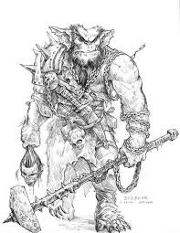 Bugbear Goblinoid Monster Manual Coloring Pages Dnd D D Dungeons And Dragons Pathfinder Monster Drawing Fantasy Artwork Character Art
