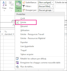 Bouton Tables Sous L Onglet Affichages Resources Fixed Cost Cost