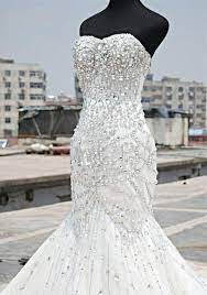 Mermaid Wedding Dress With Sparkling Crystals At Bling Brides Bouquet Online Bridal Store Bridal Gowns Mermaid Wedding Dresses Mermaid Bling Bling Wedding Dress