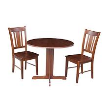 International Concepts Dual Drop Leaf Table With 2 San Remo Chairs 36 Inch Espresso Set Of 3 Espresso Dining Set 3 Piece Dining Set Dining Table Setting